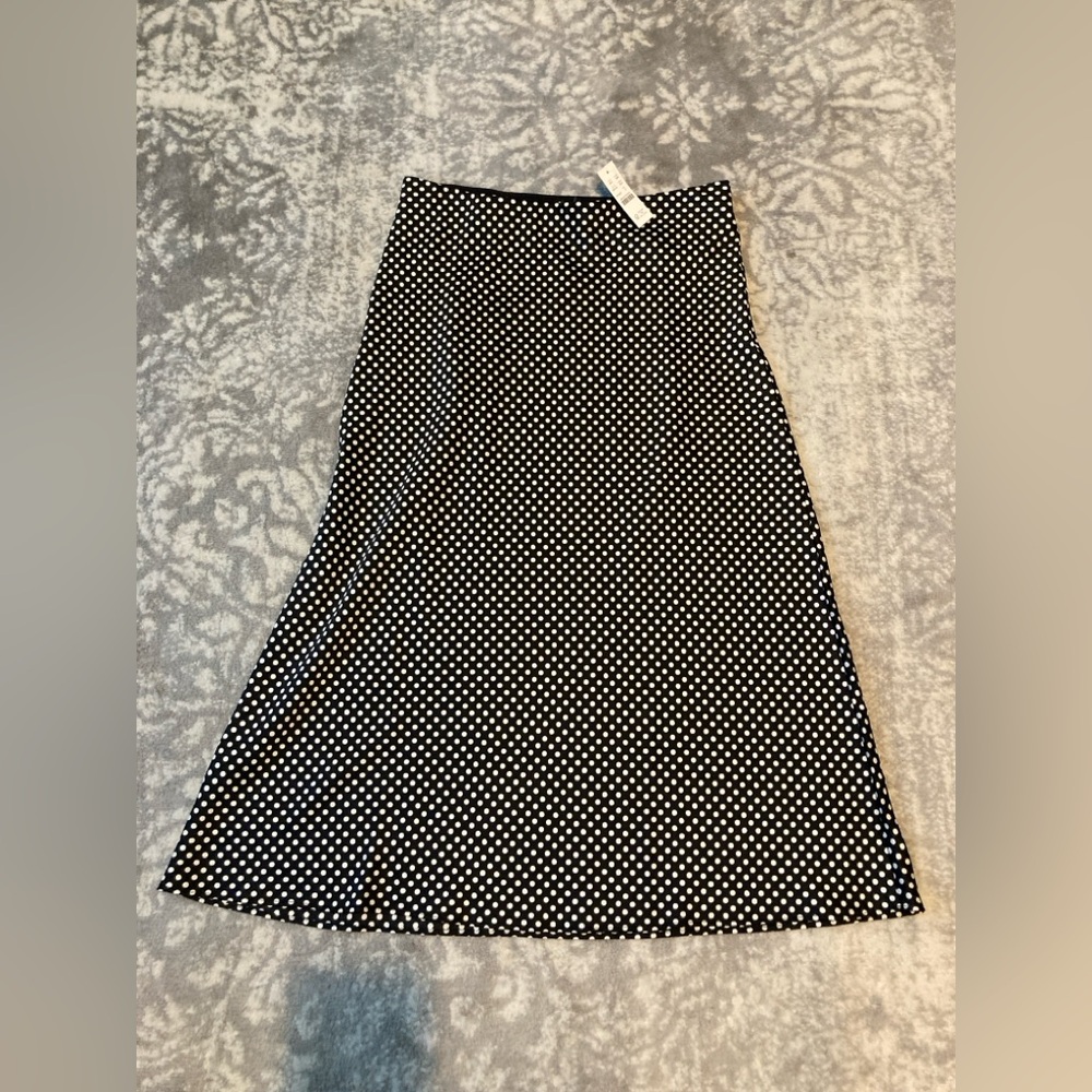 J. Crew Black and White Midi A-Line Skirt